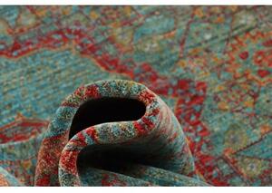 Tappeto Kairo Geometrico Turchese Rosso 177x235 Cm