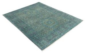Tappeto Kairo Stilizzato Verde Petrolio Ocra 150x193 Cm