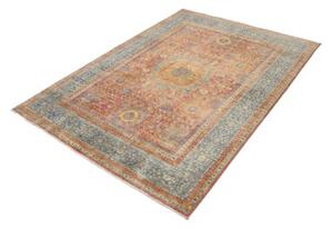 Tappeto Kairo Stilizzato Rosso Mattone Blu Avio 151x206 Cm