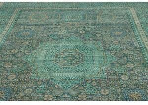 Tappeto Kairo Stilizzato Verde Petrolio Ocra 201x308 Cm