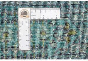 Tappeto Kairo Stilizzato Verde Petrolio Ocra 150x193 Cm