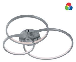 Plafoniera trio lighting aaron 652710307 led rgbw 4200lm metallo nikel lampada soffitto ultramoderna telecomando - Trio Lighting