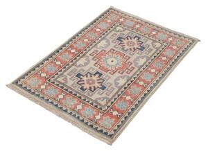 Tappeto Kazak Geometrico Grigio Rosso Mattone 64x88 Cm
