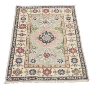 Tappeto Kazak Stilizzato Avorio Blu 61x90 Cm