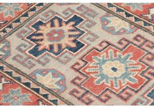 Tappeto Kazak Geometrico Grigio Rosso Mattone 64x88 Cm
