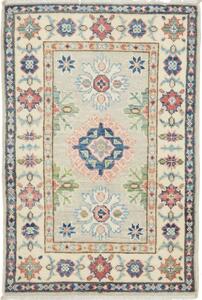 Tappeto Kazak Stilizzato Avorio Blu 61x90 Cm