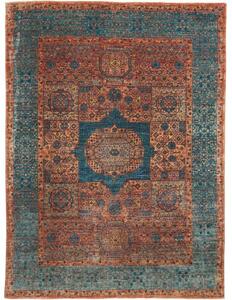 Tappeto Kairo Stilizzato Blu Petrolio Mattone 175x237 Cm