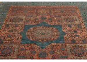 Tappeto Kairo Stilizzato Blu Petrolio Mattone 175x237 Cm