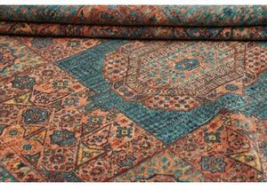 Tappeto Kairo Stilizzato Blu Petrolio Mattone 175x237 Cm