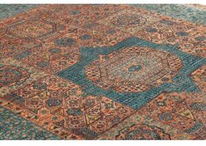 Tappeto Kairo Stilizzato Blu Petrolio Mattone 175x237 Cm