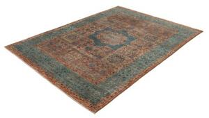 Tappeto Kairo Stilizzato Blu Petrolio Mattone 175x237 Cm