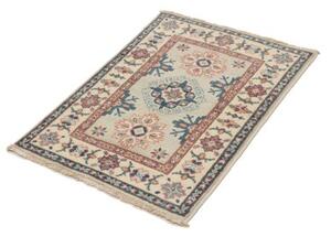 Tappeto Kazak Stilizzato Avorio Blu 61x85 Cm