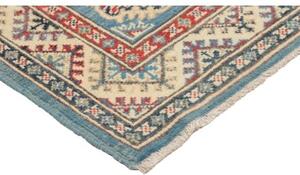 Tappeto Kazak Geometrico Azzurro Rosso Mattone 61x92 Cm