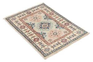 Tappeto Kazak Stilizzato Avorio Blu 61x85 Cm