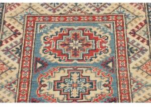 Tappeto Kazak Geometrico Azzurro Rosso Mattone 61x92 Cm