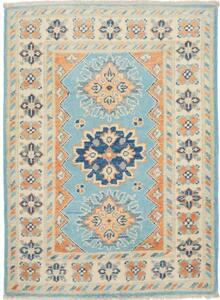 Tappeto Kazak Stilizzato Azzurro Arancione 64x86 Cm