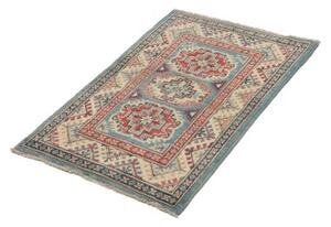 Tappeto Kazak Geometrico Azzurro Rosso Mattone 61x92 Cm