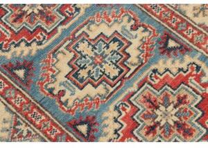 Tappeto Kazak Geometrico Azzurro Rosso Mattone 61x92 Cm