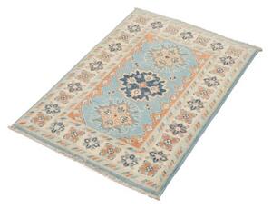 Tappeto Kazak Stilizzato Azzurro Arancione 64x86 Cm