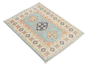 Tappeto Kazak Stilizzato Azzurro Arancione 64x86 Cm