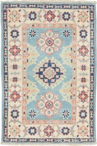 Tappeto Kazak Stilizzato Azzurro Avorio 61x93 Cm