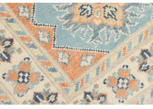 Tappeto Kazak Stilizzato Azzurro Arancione 64x86 Cm