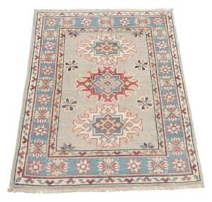 Tappeto Kazak Stilizzato Grigio Chiaro Celeste 64x90 Cm