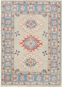 Tappeto Kazak Stilizzato Grigio Chiaro Celeste 64x90 Cm