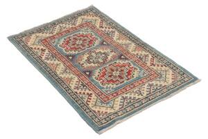 Tappeto Kazak Geometrico Azzurro Rosso Mattone 61x92 Cm