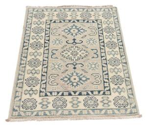 Tappeto Kazak Stilizzato Avorio Blu 66x93 Cm