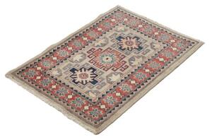 Tappeto Kazak Geometrico Rosso Mattone Grigio Chiaro 65x86 Cm