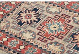 Tappeto Kazak Geometrico Rosso Mattone Grigio Chiaro 65x86 Cm