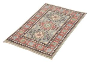 Tappeto Kazak Stilizzato Verde Salvia Rosso 61x89 Cm