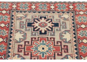 Tappeto Kazak Geometrico Rosso Mattone Grigio Chiaro 65x86 Cm