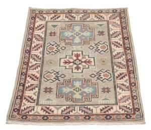 Tappeto Kazak Stilizzato Beige Azzurro 61x91 Cm