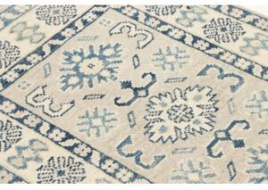 Tappeto Kazak Stilizzato Avorio Blu 66x93 Cm