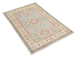 Tappeto Kazak Stilizzato Celeste Avorio 82x122 Cm