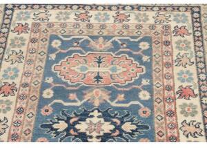 Tappeto Kazak Stilizzato Blu Avorio 77x130 Cm