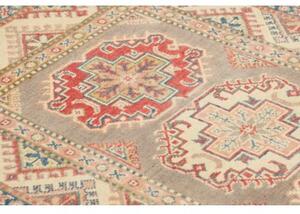Tappeto Kazak Geometrico Grigio Rosso 81x126 Cm