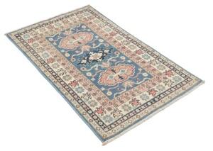 Tappeto Kazak Stilizzato Blu Avorio 77x130 Cm