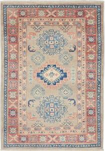 Tappeto Kazak Geometrico Beige Blu 82x116 Cm