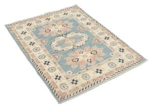 Tappeto Kazak Stilizzato Azzurro Avorio 84x110 Cm