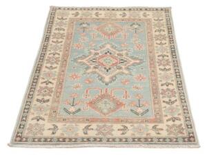 Tappeto Kazak Stilizzato Celeste Avorio 82x122 Cm
