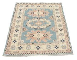 Tappeto Kazak Stilizzato Azzurro Avorio 84x110 Cm