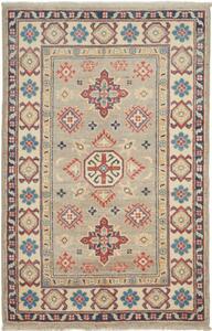 Tappeto Kazak Geometrico Grigio Blu 83x125 Cm