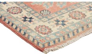 Tappeto Kazak Stilizzato Rosa Salmone Azzurro 81x122 Cm