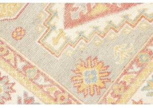 Tappeto Kazak Stilizzato Grigio Chiaro Rosa 102x149 Cm