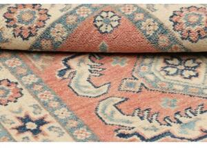 Tappeto Kazak Stilizzato Rosa Salmone Azzurro 81x122 Cm