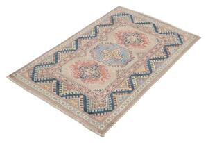 Tappeto Kazak Geometrico Beige Blu 86x130 Cm
