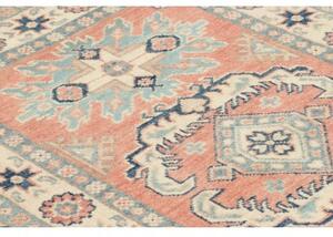 Tappeto Kazak Stilizzato Rosa Salmone Azzurro 81x122 Cm